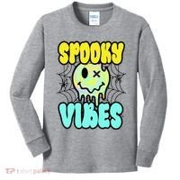 Spooky Vibes Smile Face Halloween Kids Long Sleeve Shirt thumb 0
