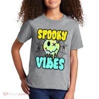 Spooky Vibes Smile Face Halloween Kids T-Shirt thumb 2