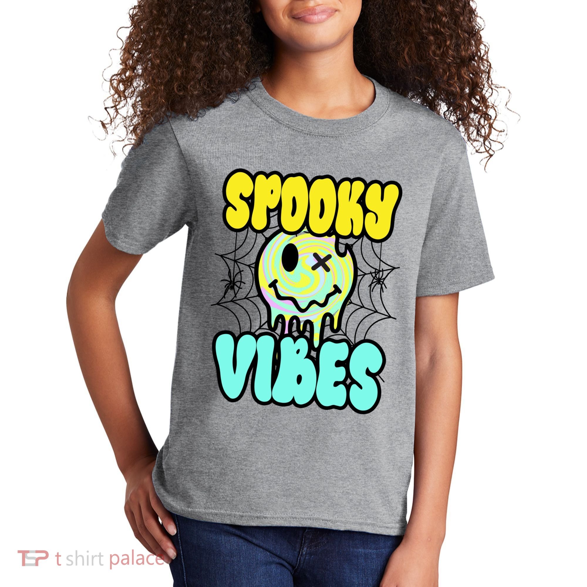 Spooky Vibes Smile Face Halloween Kids T-Shirt