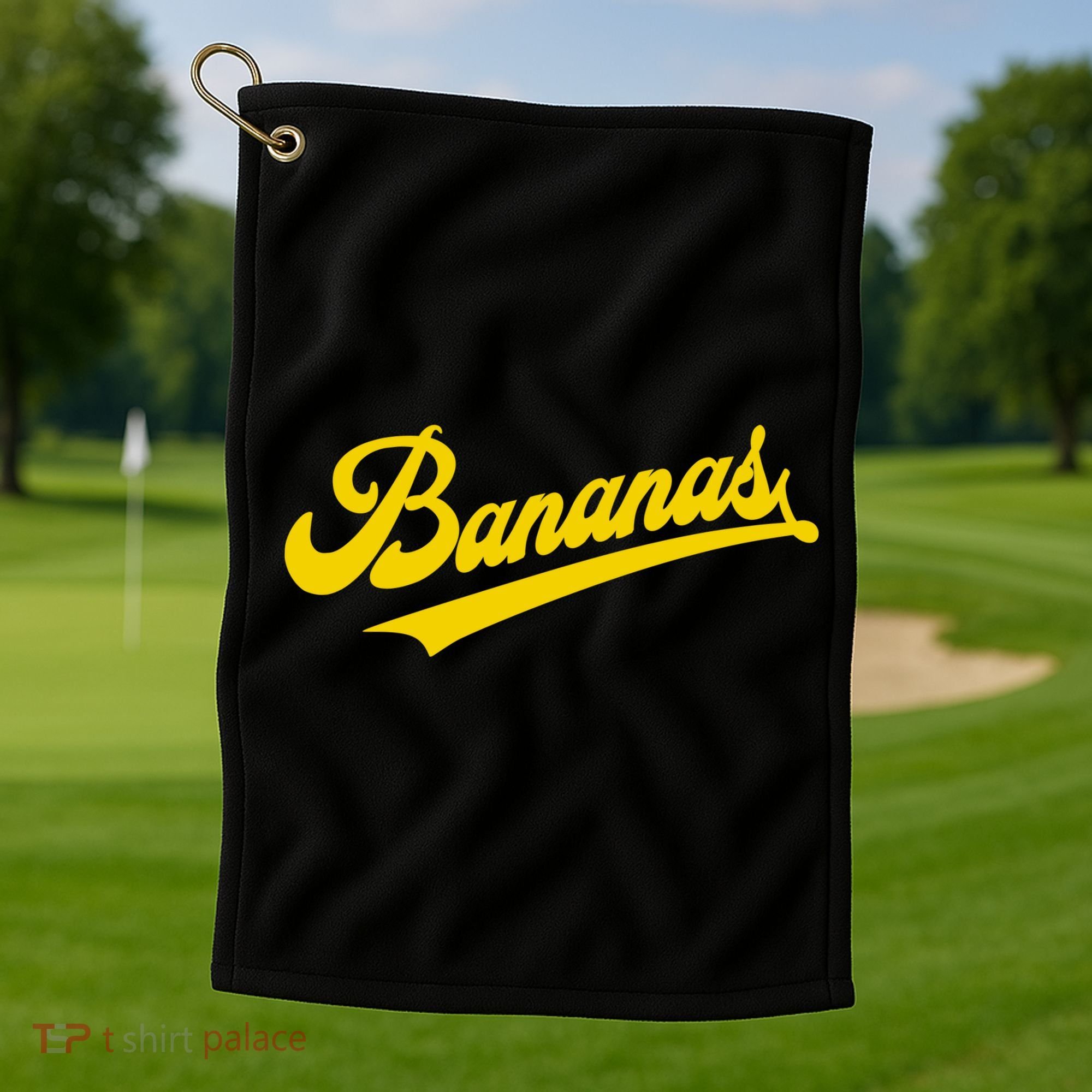 Sporty Varsity Style Bananas Golf Towel