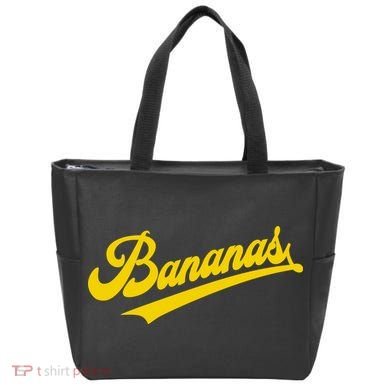 Sporty Varsity Style Bananas Tote Bag