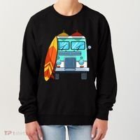 Surf Van Surfboard Palm Trees Surfing Surfer Waves Summer Women's Sweatshirt thumb 0