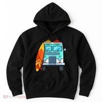 Surf Van Surfboard Palm Trees Surfing Surfer Waves Summer Hoodie thumb 0