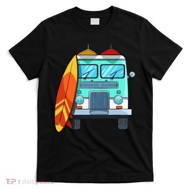 Surf Van Surfboard Palm Trees Surfing Surfer Waves Summer T-Shirt