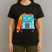 Surf Van Surfboard Palm Trees Surfing Surfer Waves Summer T-Shirt thumb 4