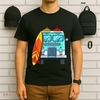 Surf Van Surfboard Palm Trees Surfing Surfer Waves Summer T-Shirt thumb 6