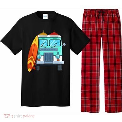 Surf Van Surfboard Palm Trees Surfing Surfer Waves Summer Pajama Set