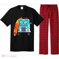 Surf Van Surfboard Palm Trees Surfing Surfer Waves Summer Pajama Set thumb 0