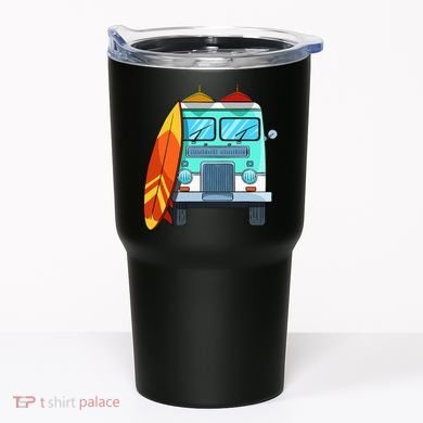 Surf Van Surfboard Palm Trees Surfing Surfer Waves Summer Tumbler