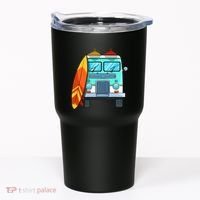 Surf Van Surfboard Palm Trees Surfing Surfer Waves Summer Tumbler thumb 0