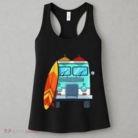 Surf Van Surfboard Palm Trees Surfing Surfer Waves Summer Women's Tank Top thumb 3