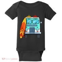 Surf Van Surfboard Palm Trees Surfing Surfer Waves Summer Baby Bodysuit thumb 0