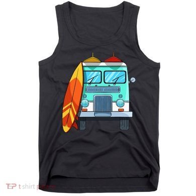 Surf Van Surfboard Palm Trees Surfing Surfer Waves Summer Tank Top