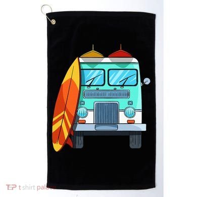 Surf Van Surfboard Palm Trees Surfing Surfer Waves Summer Golf Towel