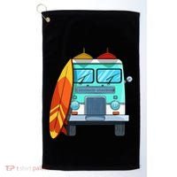 Surf Van Surfboard Palm Trees Surfing Surfer Waves Summer Golf Towel thumb 0