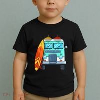 Surf Van Surfboard Palm Trees Surfing Surfer Waves Summer Toddler T-Shirt thumb 2