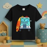 Surf Van Surfboard Palm Trees Surfing Surfer Waves Summer Toddler T-Shirt thumb 3