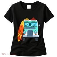 Surf Van Surfboard Palm Trees Surfing Surfer Waves Summer Women's T-Shirt thumb 0