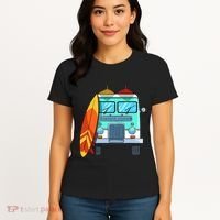 Surf Van Surfboard Palm Trees Surfing Surfer Waves Summer Women's T-Shirt thumb 4