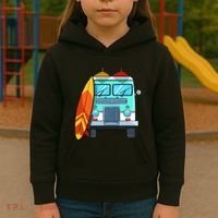 Surf Van Surfboard Palm Trees Surfing Surfer Waves Summer Kids Hoodie thumb 3
