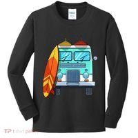 Surf Van Surfboard Palm Trees Surfing Surfer Waves Summer Kids Long Sleeve Shirt thumb 0
