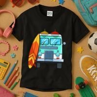 Surf Van Surfboard Palm Trees Surfing Surfer Waves Summer Kids T-Shirt thumb 3