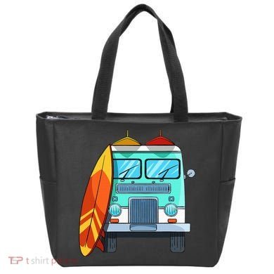 Surf Van Surfboard Palm Trees Surfing Surfer Waves Summer Tote Bag
