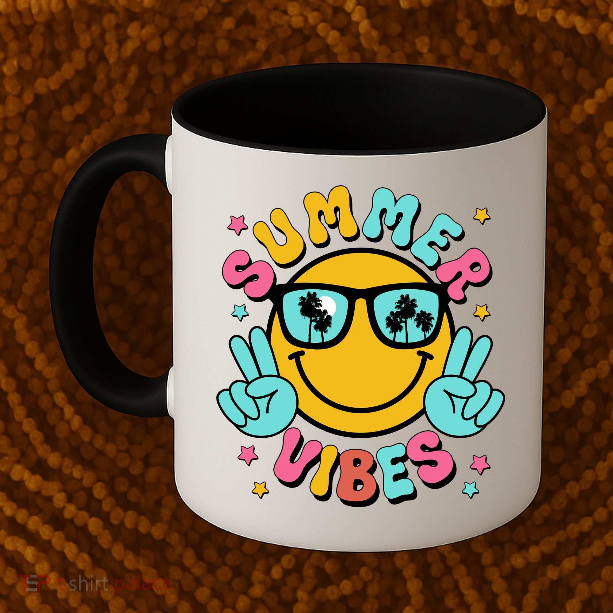 Summer Vibes Tropical Sunset Beach Vacation Coffee Mug