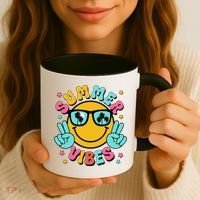 Summer Vibes Tropical Sunset Beach Vacation Coffee Mug thumb 3