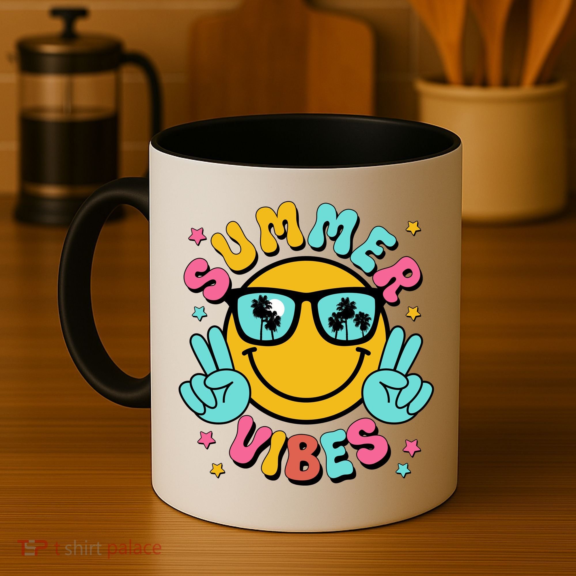 Summer Vibes Tropical Sunset Beach Vacation Coffee Mug