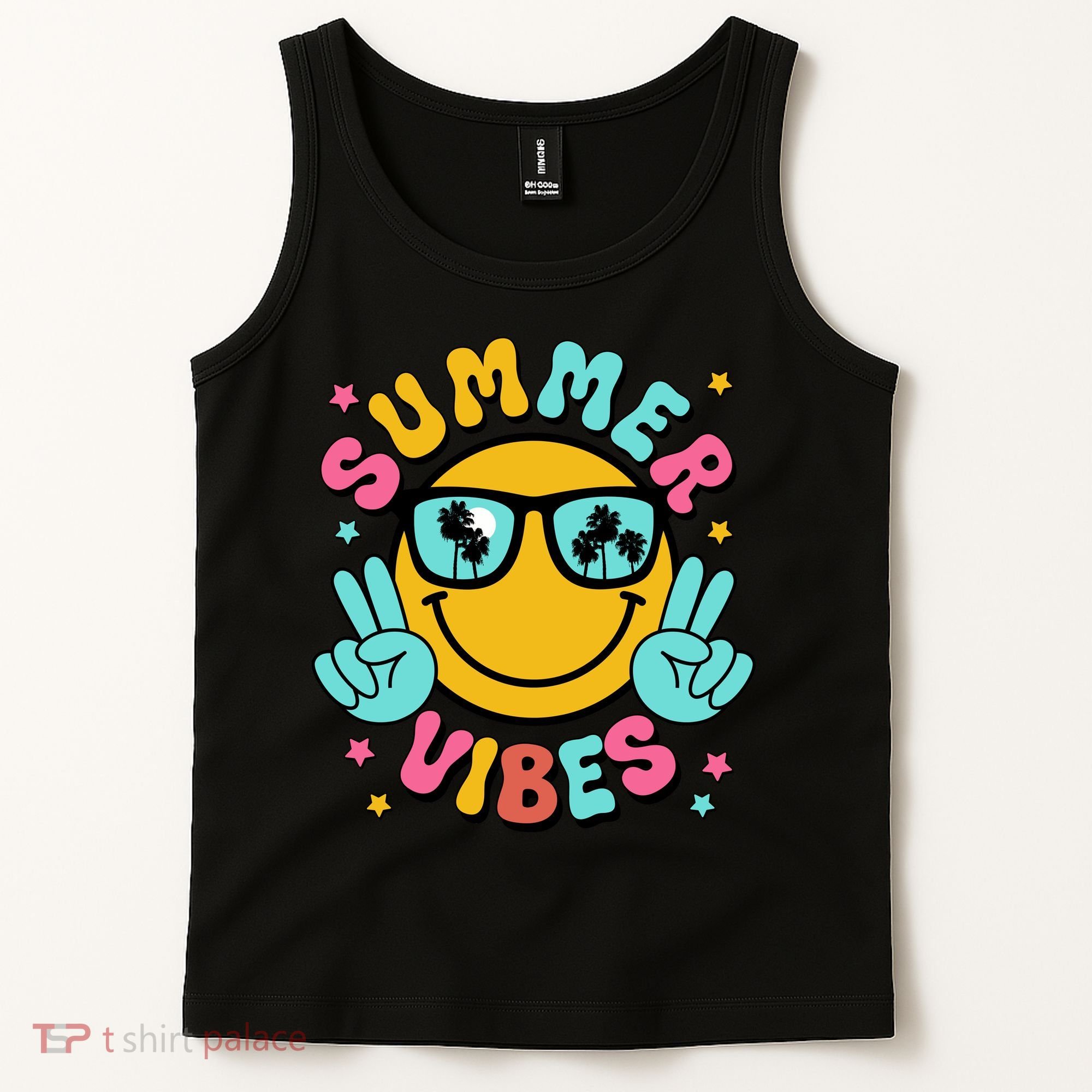 Summer Vibes Tropical Sunset Beach Vacation Tank Top