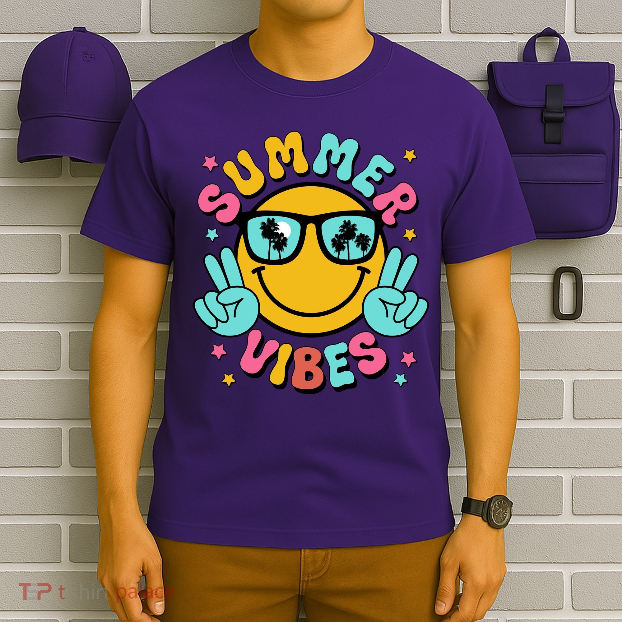 Summer Vibes Tropical Sunset Beach Vacation T-Shirt