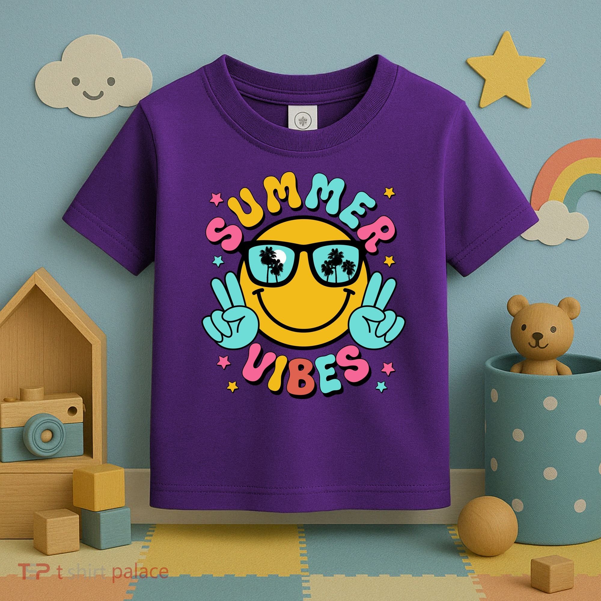 Summer Vibes Tropical Sunset Beach Vacation Toddler T-Shirt