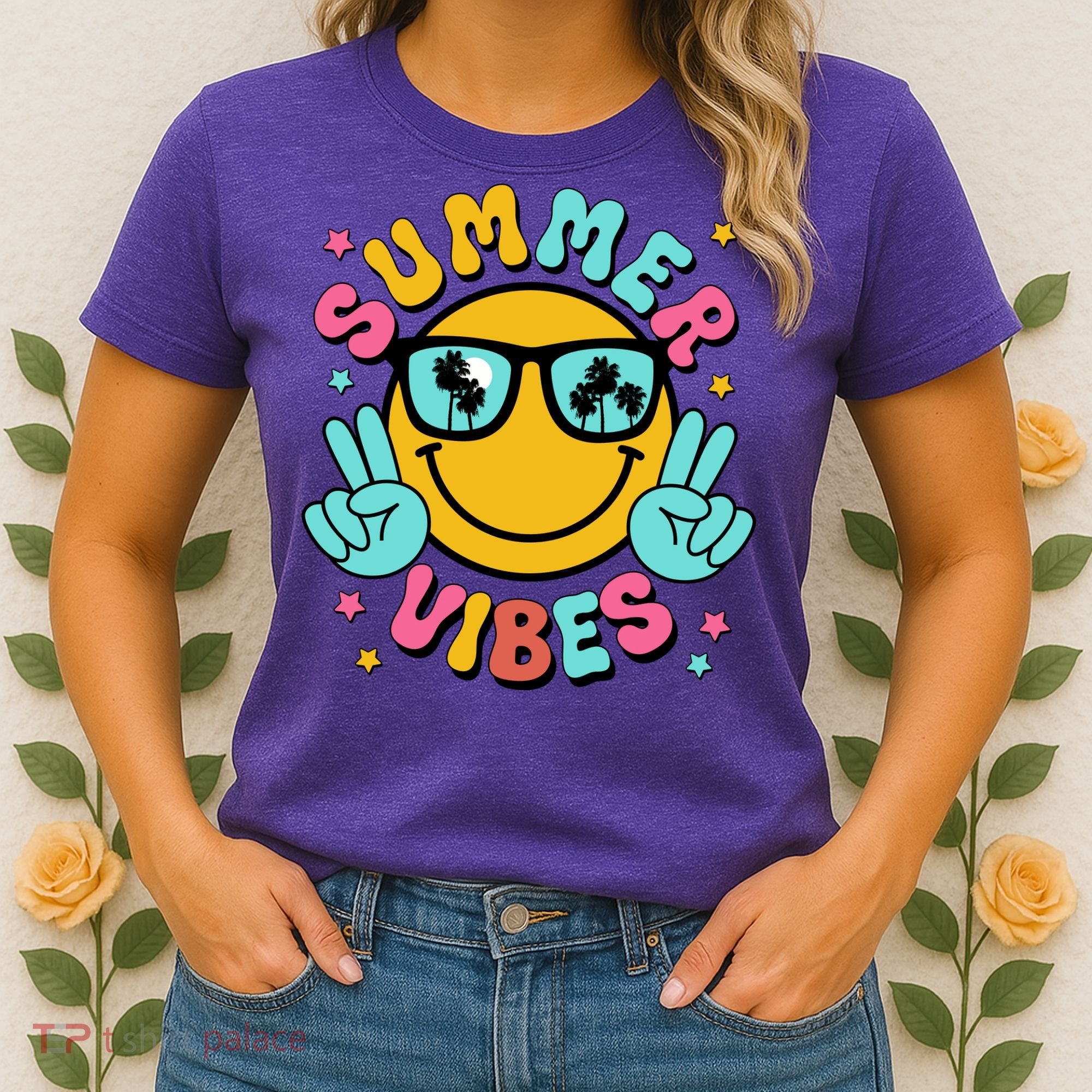 Summer Vibes Tropical Sunset Beach Vacation Women's T-Shirt