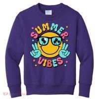 Summer Vibes Tropical Sunset Beach Vacation Kids Sweatshirt thumb 0