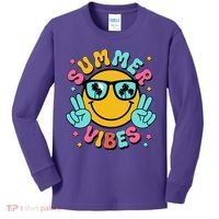 Summer Vibes Tropical Sunset Beach Vacation Kids Long Sleeve Shirt thumb 0