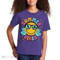 Summer Vibes Tropical Sunset Beach Vacation Kids T-Shirt thumb 2