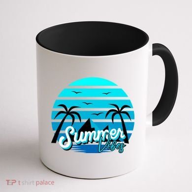 Summer Vibes Tropical Beach Vacation Coffee Mug back