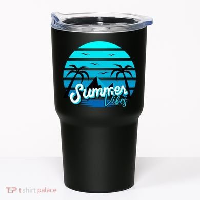 Summer Vibes Tropical Beach Vacation Tumbler