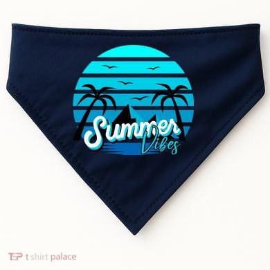 Summer Vibes Tropical Beach Vacation USA-Made Doggie Bandana
