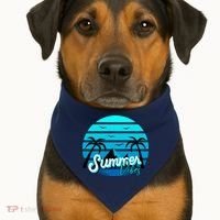Summer Vibes Tropical Beach Vacation USA-Made Doggie Bandana thumb 1