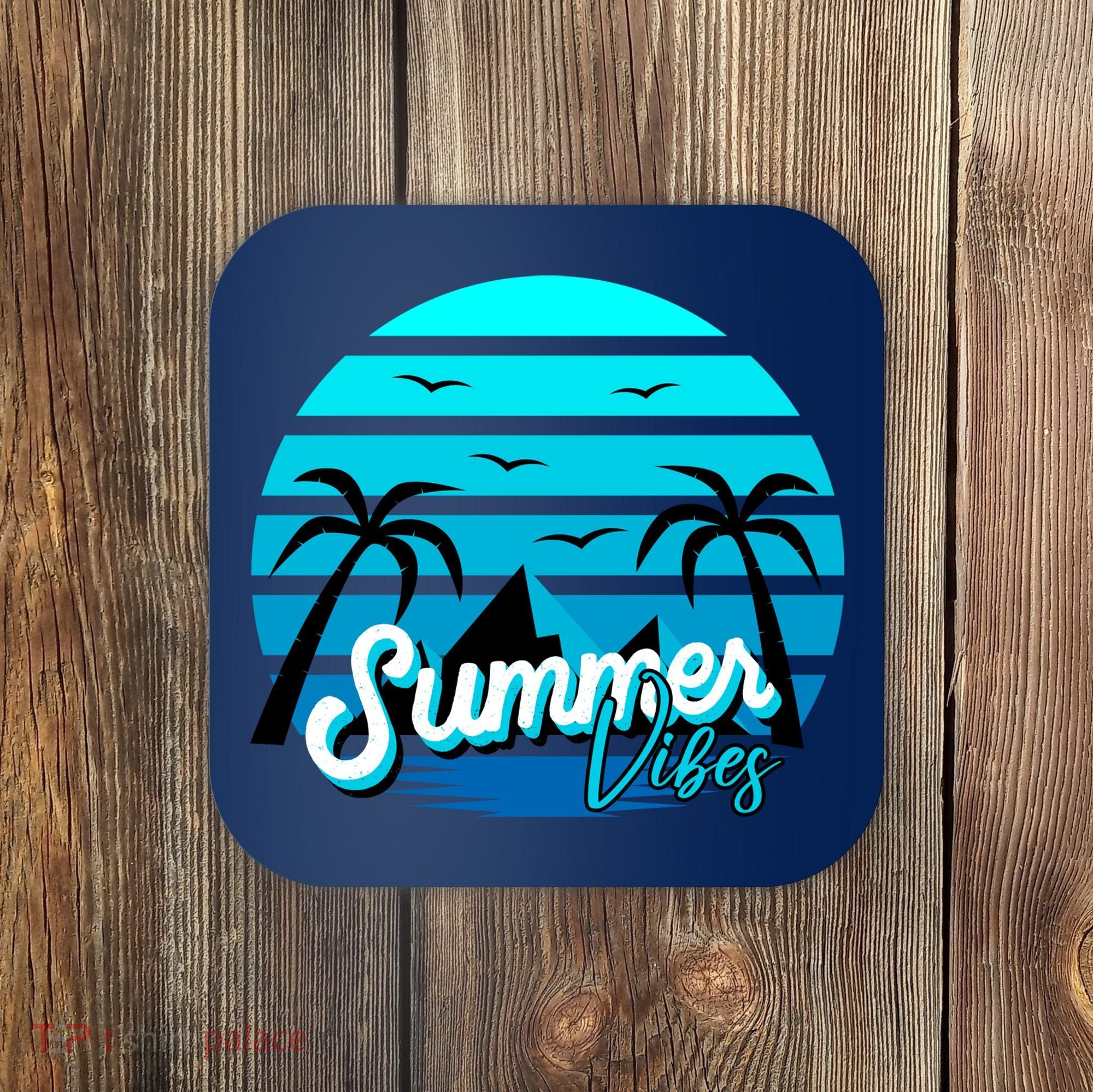 Summer Vibes Tropical Beach Vacation Coaster