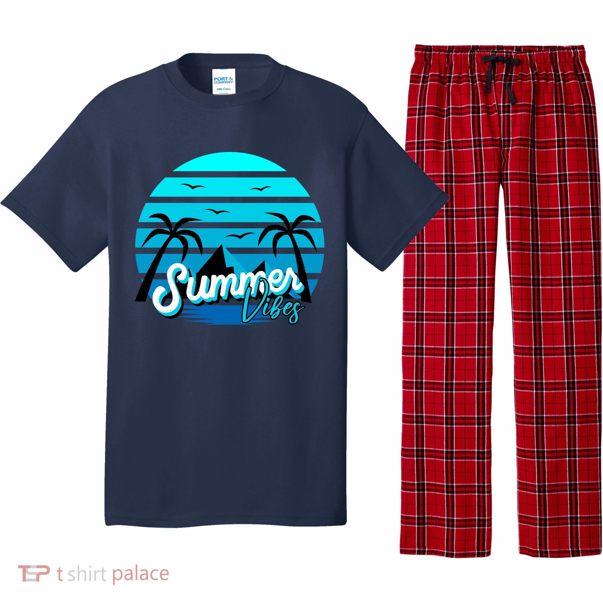 Summer Vibes Tropical Beach Vacation Pajama Set