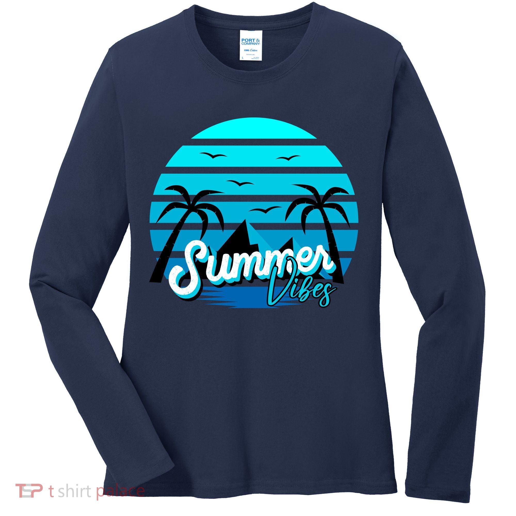 Summer Vibes Tropical Beach Vacation Women's Long Sleeve Shirt