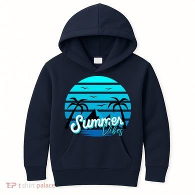 Summer Vibes Tropical Beach Vacation Kids Hoodie