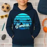 Summer Vibes Tropical Beach Vacation Kids Hoodie thumb 2