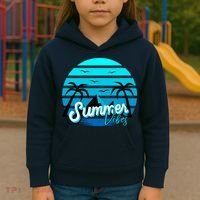 Summer Vibes Tropical Beach Vacation Kids Hoodie thumb 3