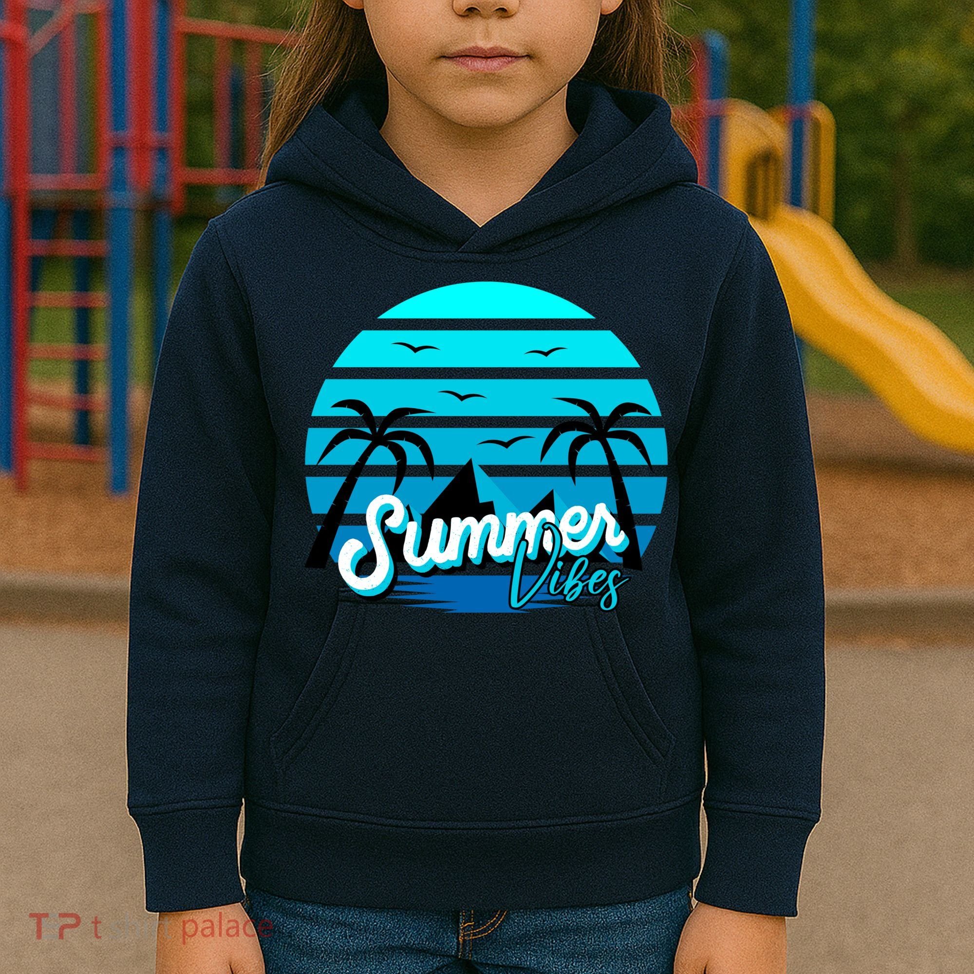 Summer Vibes Tropical Beach Vacation Kids Hoodie