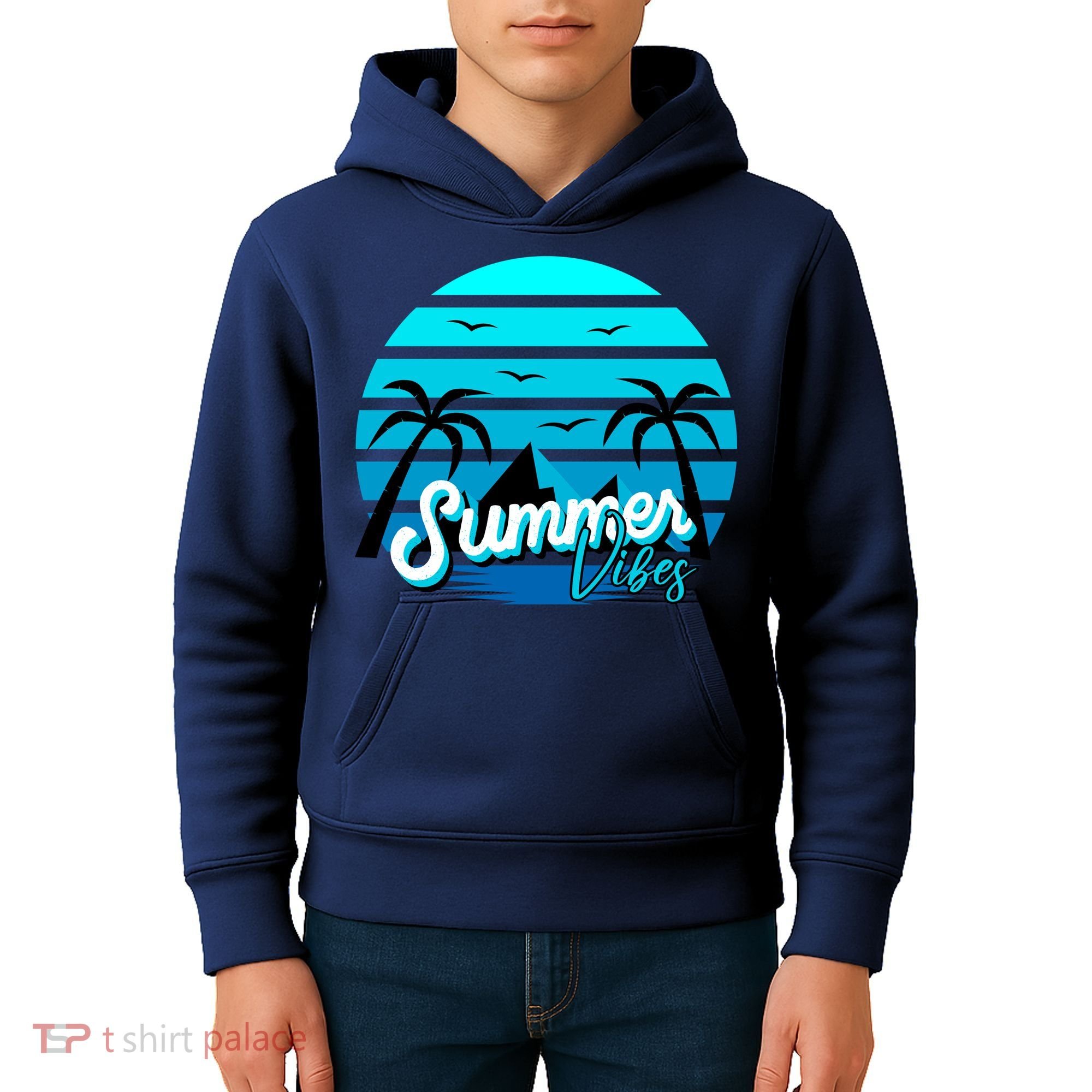 Summer Vibes Tropical Beach Vacation Kids Hoodie