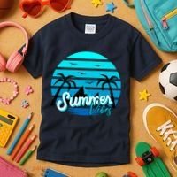Summer Vibes Tropical Beach Vacation Kids T-Shirt thumb 3